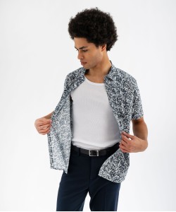 Chemise à manches courtes fleurie homme